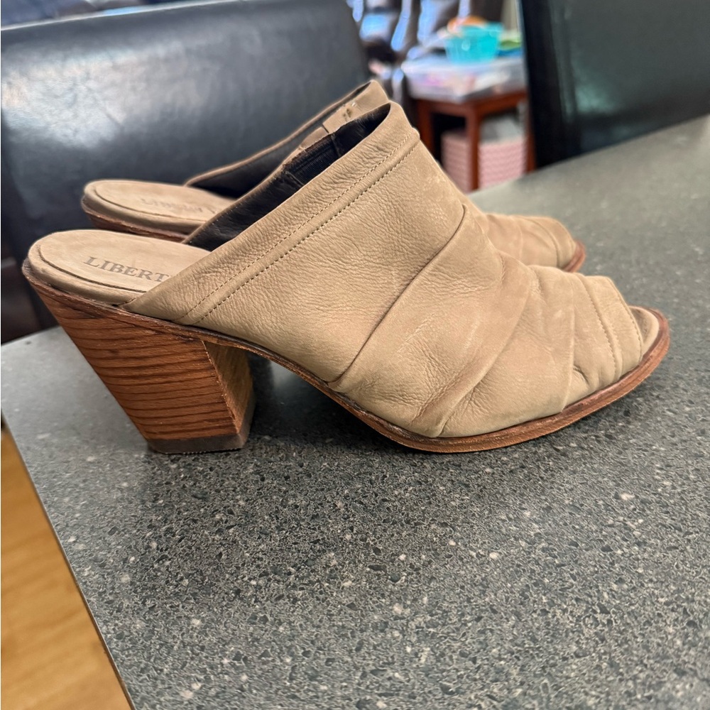 Liberty Black Handmade Mule Heels size 10 women's. Great condition